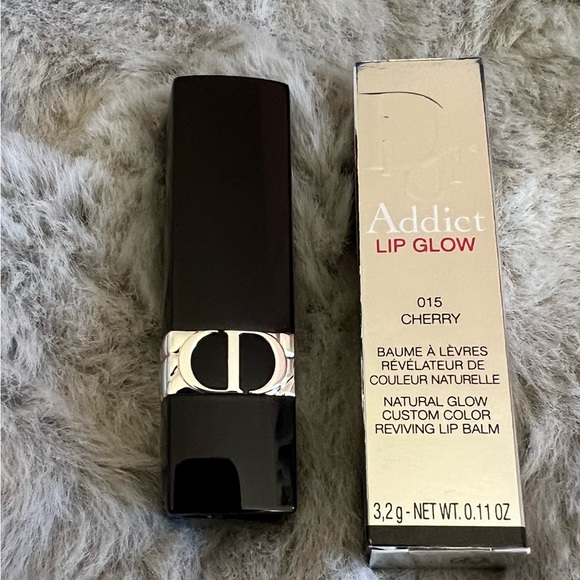 New Dior Denim Cosmetic Case with Full Size Lip Stick and Lip Glow - Picture 3 of 4